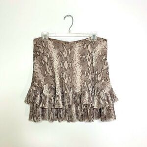 BANANA REPUBLIC Womens Size 10 Skirt Neutral Beige Snakeskin Pleated Tier NWT